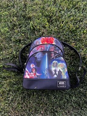 Loungefly Star Wars Multi-Color Character Mini Backpack with Black Trim
